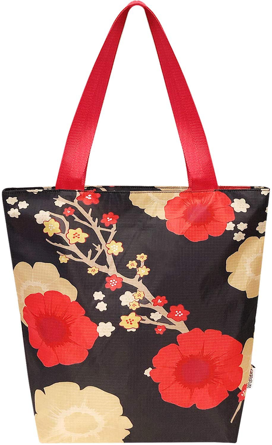 Tote Bags Orange Colorful Owl Flowers Travel Totes Bag Fashion Handbags Shopping Zippered Tote For Women Waterproof Handbag 