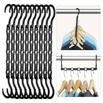 MUNDIDO Black Magic Space Saving Hangers, Premium Smart Hanger Hooks, Sturdy Cascading Hangers with 5 Holes for Heavy Clothes, Closet Organizers and Storage, College Dorm Room Essentials 10 Pack