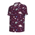 thumbnail image 2 of Balery Space Dinosaur Printed Men’s Short Sleeve Polo Shirt, Midweight Men's Shirt,Golf Polo shirts -, 2 of 9
