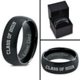 thumbnail image 4 of Tungsten Graduating Class Of 2019 Engraved Love Dad Band Ring 8mm Men Women Comfort Fit Black Dome Brushed Polished, 4 of 4