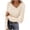 *Beige, variant on ClodeEU Women's Long Sleeve Asymmetrical Neck Ruched Shirts,Spring Fashion Casual Slim Fit Tee Beige,Womens Plus M