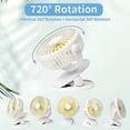 thumbnail image 3 of Portable Silent Fan, Silent 3-Speed Clip-On Desk Fan, 720 Adjustment, Suitable for Office, Black, 3 of 4