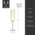 thumbnail image 4 of Viski Laurel Champagne Flutes for Home Bar, Wedding Gifts, 6.75 oz Set of 2, 4 of 6
