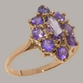 thumbnail image 2 of LBG British Made 18k Rose Gold Natural Amethyst Womens Statement Ring - 33 size options - Size 7, 2 of 6