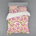 thumbnail image 1 of Ambesonne Shabby Flora Bedding Set 4 Pcs, Flower with Leaves, Queen, Pale Green Pale Pink, 1 of 3