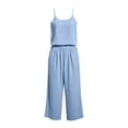 thumbnail image 4 of hoksml Women's 2 Piece Linen Cotton Set, Vacation Outfits for Women, Cami Top and Wide Leg Pants, 4 of 6