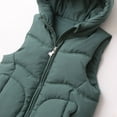 thumbnail image 6 of Children's Boys and Girls Outerwear Vests Solid Color Sleeveless Hooded Versatile Short Top Winter Fashion Cute Vest Green 4 Years, 6 of 8
