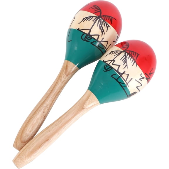Colorful Wooden Maracas 2-Pack, 9.6 inch, Clear Rhythm for Adults, Parties, Festivals, Classroom Music & Lessons, Ideal Percussion