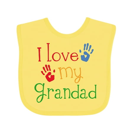 Inktastic Grandad Grandkids Handprints Boys or Girls Baby Bib