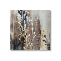 Stupell Industries Modern Abstract Painting Brown Grey White Cascading Plants, 24 x 24, Design by K. Nari
