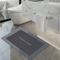 Fmbmuo Bathroom Rugs Modern Flat Pile Rectangle Non-Slip Backing Bath Mat Rubber 16x24in Gray