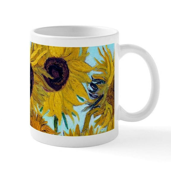 CafePress - Van Gogh Sunflowers Mug - 11 oz Ceramic Mug - Novelty Coffee Tea Cup