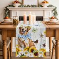 thumbnail image 2 of Spring Sunflower Dog Table Runner, Home Sweet Home Flower Bird Butterfly Wood Grain Cotton Linen Kitchen Table Decoration Washable Dining Tabletop Runners for Home Party Decor 13x48 Inches, 2 of 9
