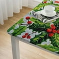 thumbnail image 5 of BANET  Boughs of Holly Collection Decorative Holiday Dining Table &amp; Kitchen Décor, Square Tablecloth, Christmas Greenery white, 5 of 8