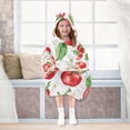 thumbnail image 7 of FORMRS Wearable Blanket Hoodie with Sleeves for Kids Cozy Flannel Sweatshirt, White Apple Pattern, 7 of 7