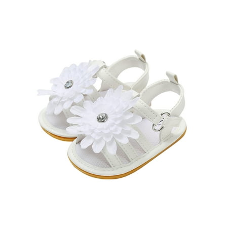 

Eyicmarn Baby Girl Summer Sunflower Sandals Toddler PU Leather Soft Sole Crib Prewalker