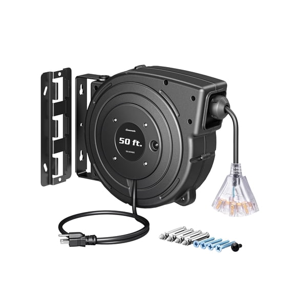 Carrete de cable de extensión retráctil DEWENWILS, 50 pies, 13 A, 1625 W