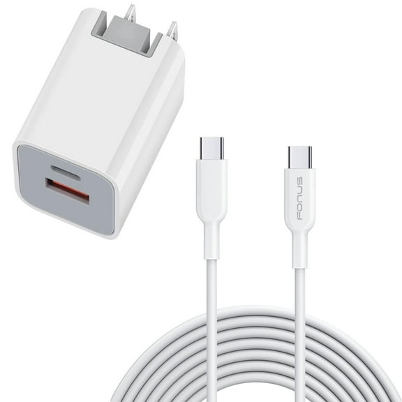 38W PD Home Charger for T-Mobile REVVL 6x/Pro 5G - Fast Type-C 6ft Long Cable USB-C Power Cord QC3.0 Adapter 2-Port Wall AC Plug Wire V2O for REVVL 6x, 6x Pro 5G Phones