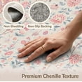 thumbnail image 6 of ODIKA 3'x5' Blush Pink Powder Blue Botanical Boho Washable Throw Rug Airy Bloom Scatter Contemporary Frame Foliage Sprays Stain Resistant, Low Profile, Non-Slip for Entryway, Kitchen, Mudroom, 6 of 7