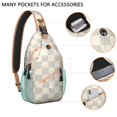 thumbnail image 4 of Colorful Checkered Sling Bag - Abstract Plaid Chest Bag with Anti-Theft Pockets & Adjustable Strap - Lightweight Daypack for Outdoor Enthusiasts & Travelers, 4 of 6