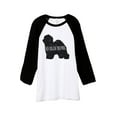 thumbnail image 1 of Thread Tank Old English Sheepdog Dog Silhouette Unisex 3/4 Sleeves Baseball Raglan White Black Small, 1 of 4