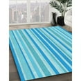 thumbnail image 3 of Ahgly Company Machine Washable Indoor Rectangle Transitional Deep Sky Blue Area Rugs, 2' x 5', 3 of 7