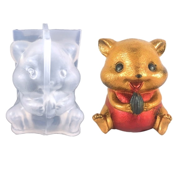 ZPAQI Scented Candle Moulds Squirrel Shape Silicone Hand-Making Soap Molds Clay Mold For Valentine's Day gifts