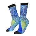 thumbnail image 1 of Wukai Chaussettes Mi-Mollet Imprimé Paon Contrasté, Design Imprimé 3D Chaussettes Adultes, Chaussettes de Sport Haute Élasticité Respirantes, Adaptées pour Quotidien, Unisexe, 1 of 6