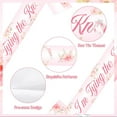 thumbnail image 7 of I'm Tying the Knot Sash She's Tying the Knot Themed Bachelorette Party Sash Pink Bow Champagne Bridal Shower Decorations Brunch and Bubbly Wedding Favors, Pink Flowers Engagement Bride to Be Supplies, 7 of 7
