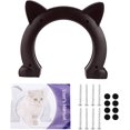 thumbnail image 1 of Huggegwe Porte à Rabat pour Chat Intérieur Porte de Sécurité pour Animaux de Compagnie Porte pour Chats et Chiens Résistante aux Intempéries Grande Porte pour Chat, Installation Facile (Marron) UA824-9801, 1 of 9