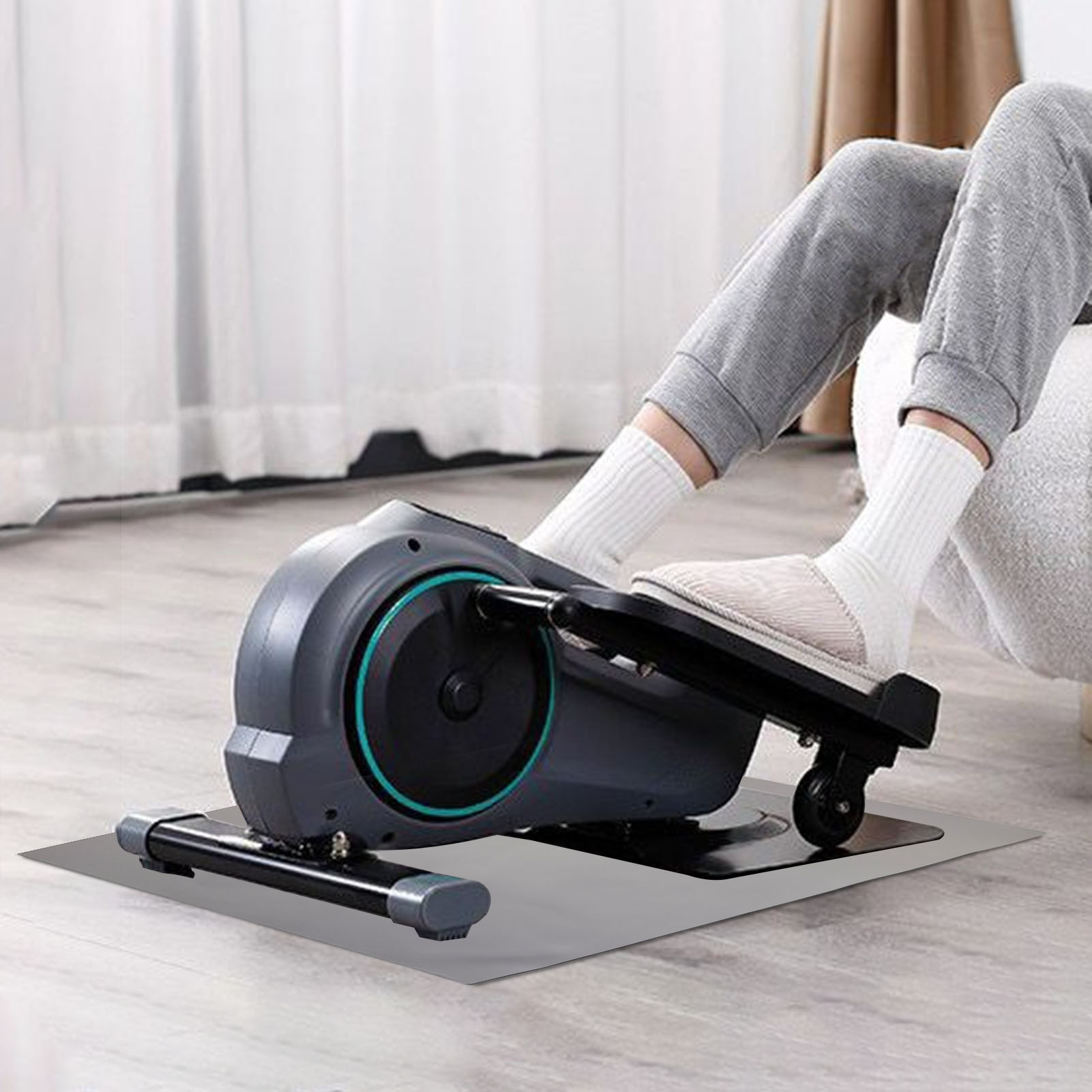 Under Desk Elliptical Electric Leg Exerciser – Seated Foot Pedal Trainer With Remote