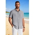 thumbnail image 2 of COOFANDY Men' Button Down Shirts Short Sleeve Casual Shirt Summer Beach Textured Shirts, 2 of 6