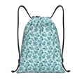 thumbnail image 1 of Saiise Teal turquoise shell Pattern Sports Drawstring Backpack - String Swim Gym Bag with Wet Proof Pocket for Women&Men-Medium, 1 of 6