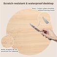 thumbnail image 6 of Hawsaiy 47" Round Dining Table for 4 with Sliding Door Storage Base, Waterproof Scratch-Resistant Wood Top, Modern Farmhouse Kitchen Dining Table, Natural, 6 of 8