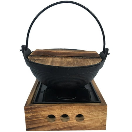 

Camping Soup Pot Kitchen Iron Stew Shabu Pot Old-Fashioned Home Iron Japanese Hot Pot With Stand