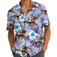 thumbnail image 5 of Floral Horse Racing Hawaiian Shirts For Men Tropical Aloha Horse Mens Hawaiian Shirts Short Sleeve Button Down Shirt Men, 5 of 7