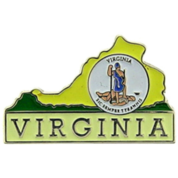 United States, Virginia Map Lapel Pin - Officially Licensed, Enamel Pin & Lapels - 1"