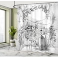 thumbnail image 5 of Ambesonne Italy Shower Curtain, Valley Winery House Art, 69"Wx75"L, Pale Grey Black, 5 of 5