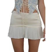 Women Y2k Low-Waist Mini Skirt Solid Color Summer Casual Short A-Line Pleated Skirts Streetwear
