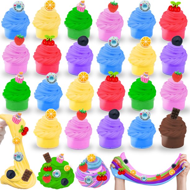 Kit de slime mantequilla iGeeKid de 28 piezas con dijes de frutas