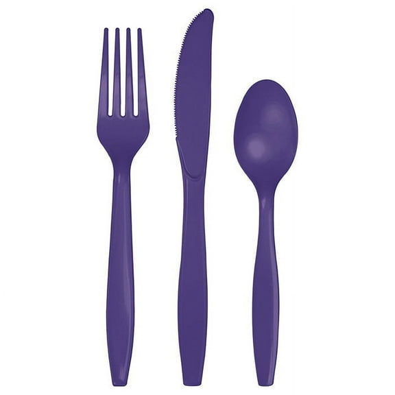 288 Count Bulk Pack Purple Assorted Plastic Cutlery