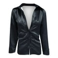 thumbnail image 4 of DPTALR Blouse Classique pour Femmes Couleur Unie Boutons Slim Col à Revers Manches Longues Tunique, 4 of 5