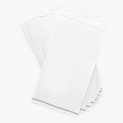 16 serviettes en papier pour invités blanches à rayures argentées