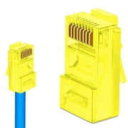 NewYork Cables Cat6 Ethernet Connector RJ45 Crimp Modular Plug UTP Network Connectors Yellow 50-Pack