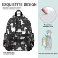 thumbnail image 5 of Dinosaur and Leaf Black Pattern Cute School Backpack Bag for School with Padded Back and Adjustable Shoulder Straps 15.25"x11.5"x5.25", 5 of 5