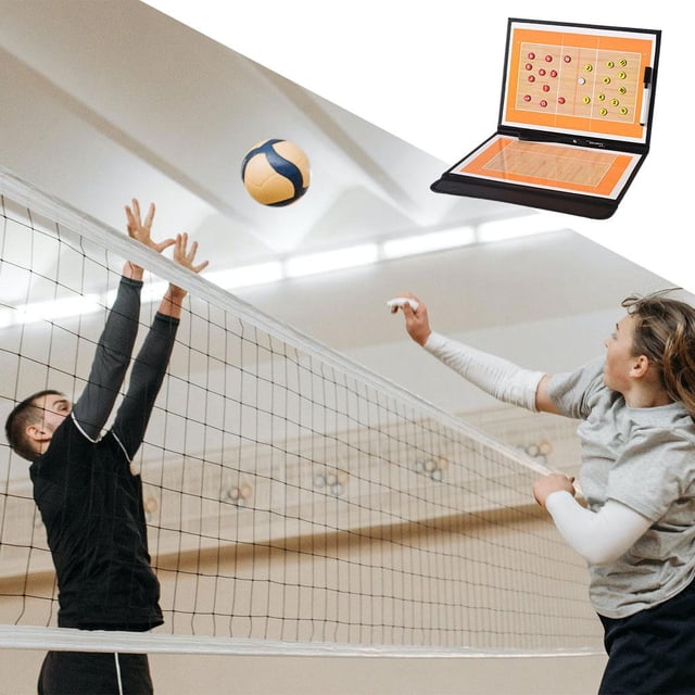 Kit de portapapeles de entrenamiento de voleibol plegable de 2 lados con equipo de tablero de táctica de entrenamiento deportivo portátil de borrado Soledad Tablero de entrenamiento de voleibol