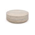 thumbnail image 3 of Pemberly Row Contemporary Engineered Wood Travertine Round Coffee Table, 3 of 4
