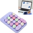 thumbnail image 4 of HUGFEGWE 2.4GHz Numeric Keypad, 18 Keys Retro Color Round Keycaps Mini Number Keyboard with USB Receiver, Portable Silent One Hand Number Keyboard for Laptop (Violet) U2536-3730, 4 of 9