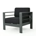 thumbnail image 2 of Noble House Cape Coral Outdoor Grey Aluminum 4 Pc Loveseat Chat Set, 2 of 7