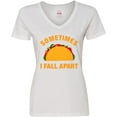 thumbnail image 3 of Inktastic Tacos Fall Apart Women's V-Neck T-Shirt, 3 of 5